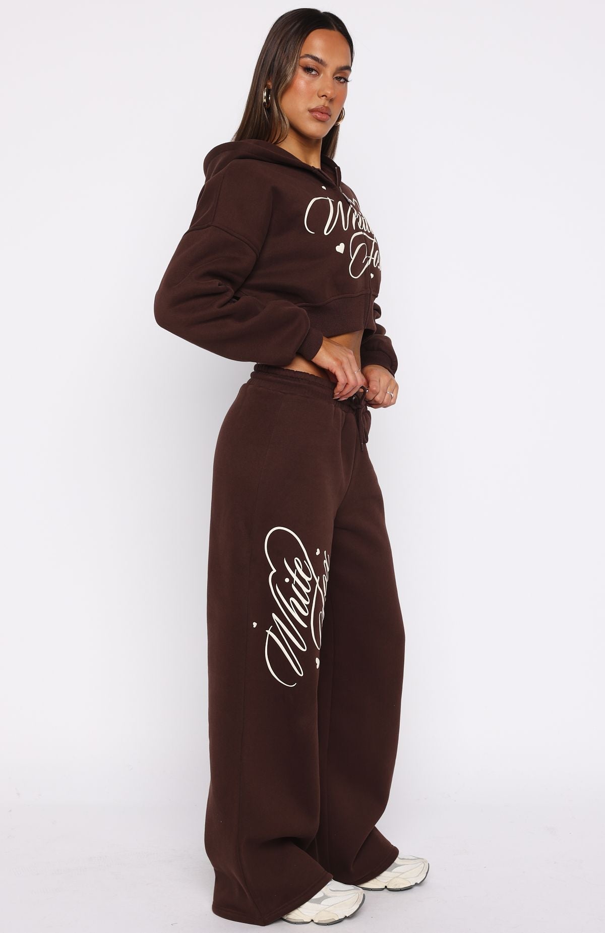 Love You Regardless Wide Leg Sweatpants Chocolate